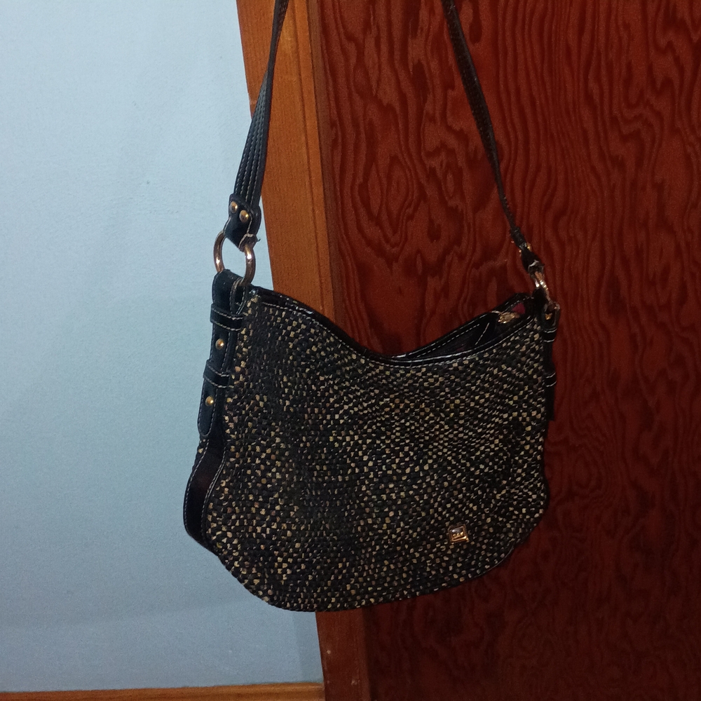 The Sak Black and Gold Hobo Bag